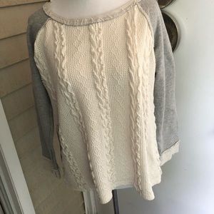 Hem & Thread cable knit sweater and sweat shirt